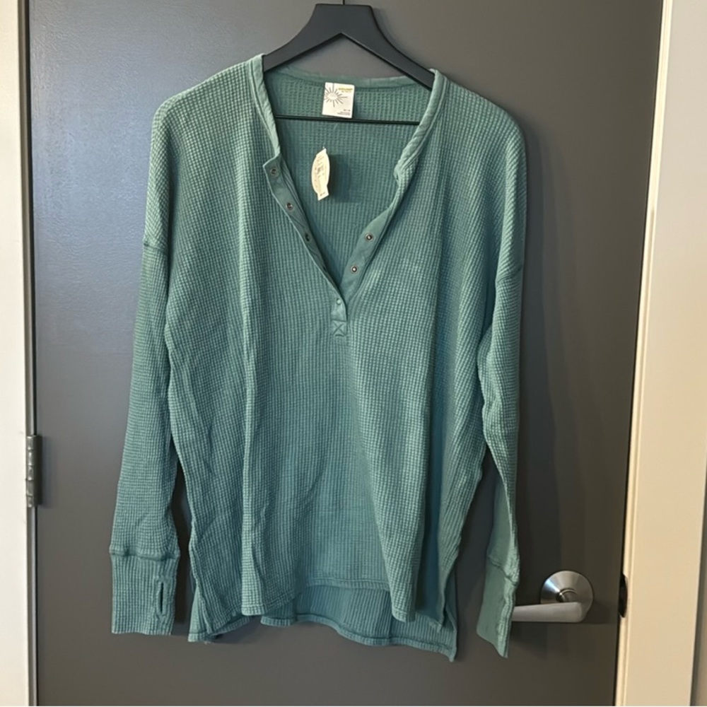 Green Long Sleeve Henley